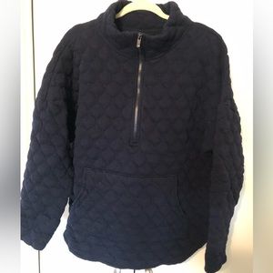 Gap Fit navy quilted half zip pullover, size XL